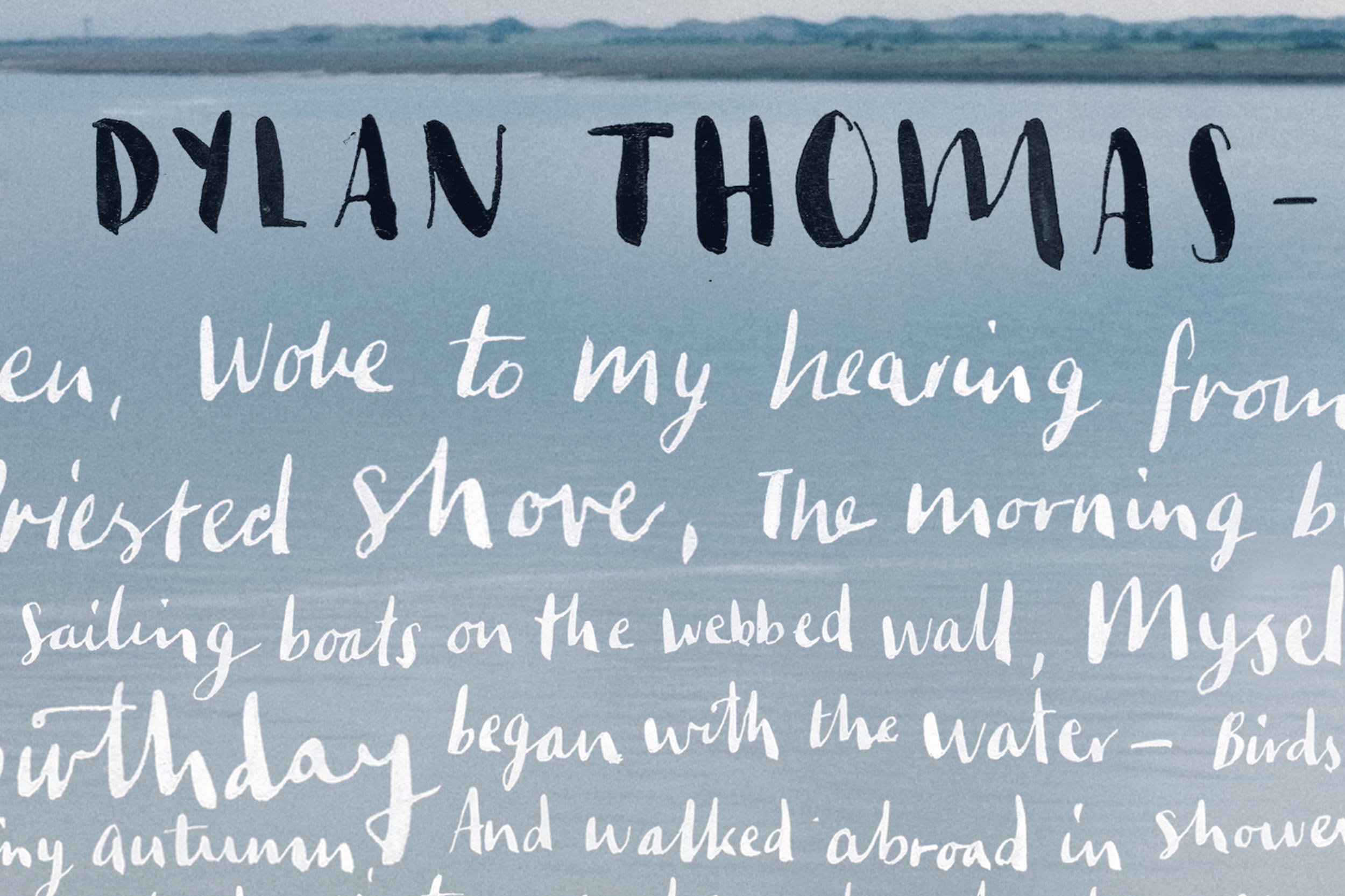 Dylan Thomas Calligraphy Typography Poem 