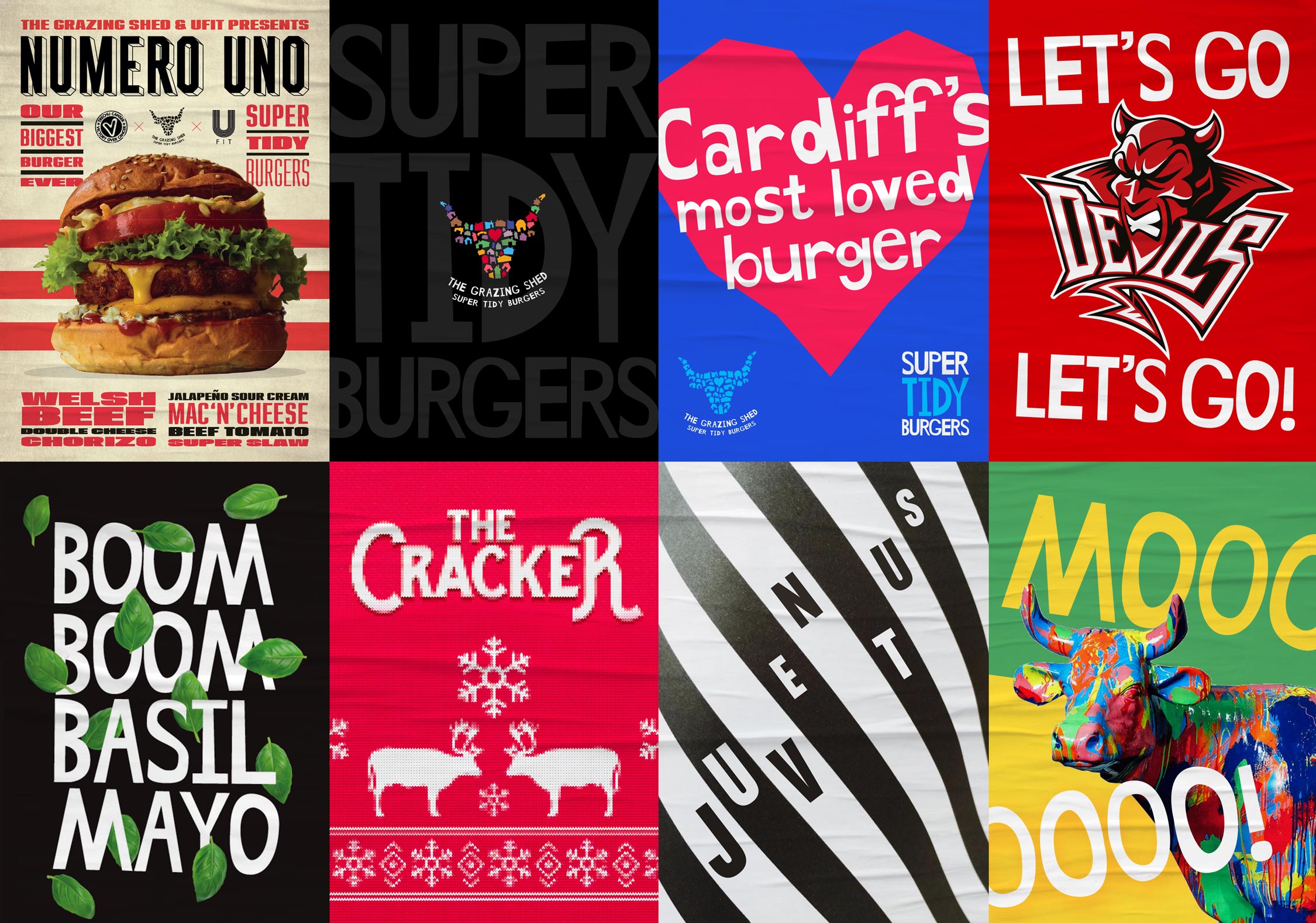 The Grazing Shed Super Tidy Burgers Branding Graphic Design