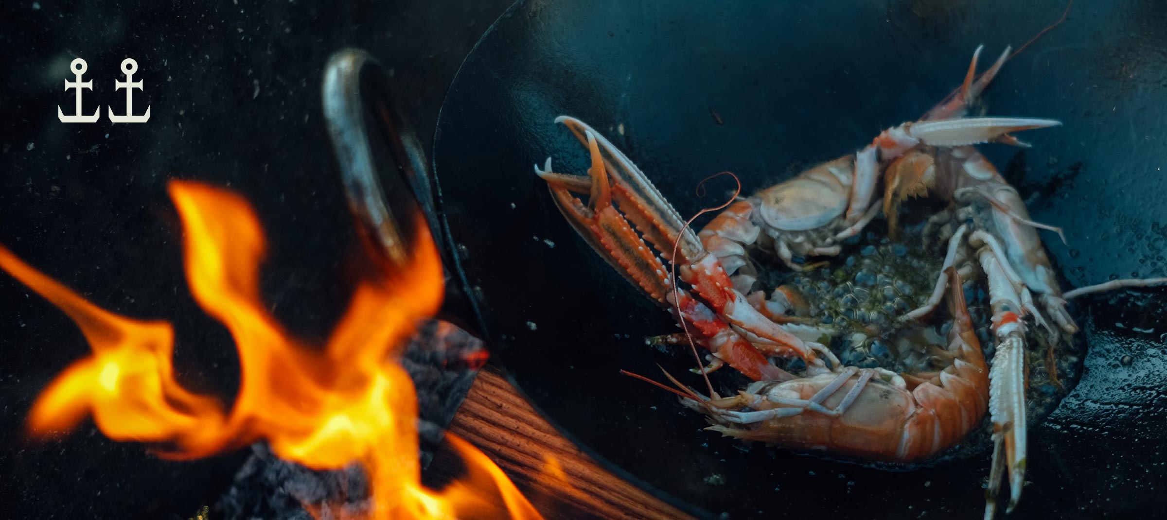 The Two Anchors Seafood Fish Brand Graphic Design Photography Shellfish Logo Ogmore-by-Sea Wales
