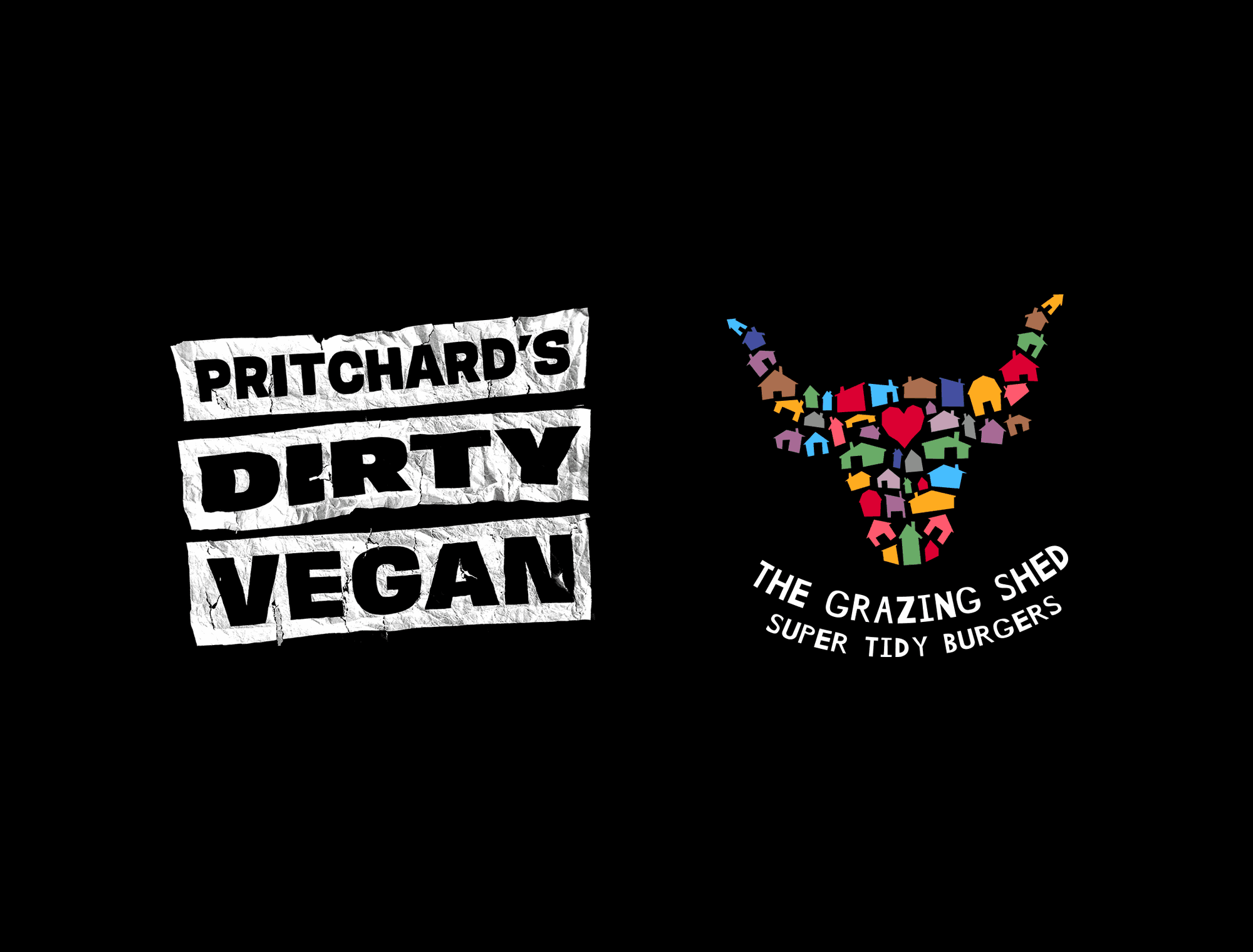 grazing shed cardiff cow art design pritchard vegan dirty sanchez veganuary burger logo