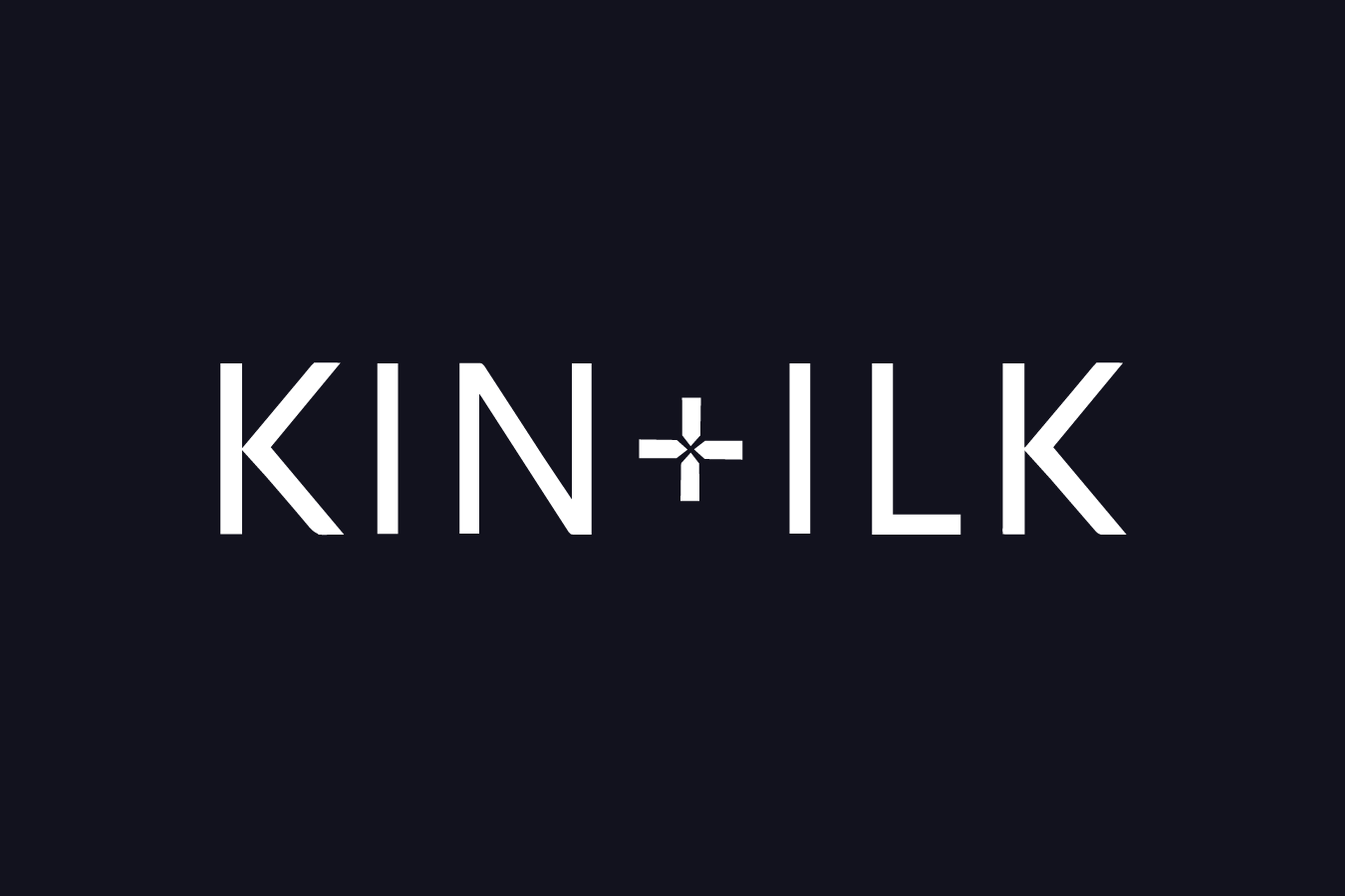 KIN+ILK black and white logo.