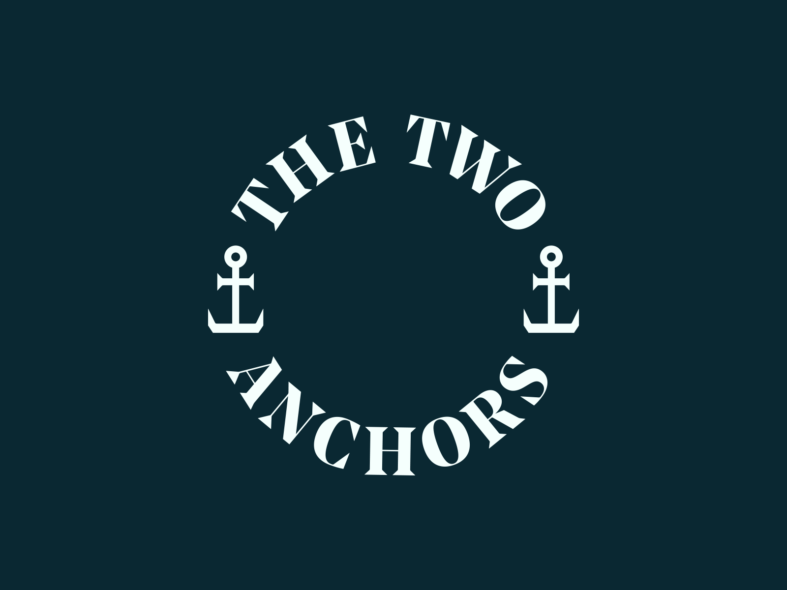 The Two Anchors Seafood Fish Brand Graphic Design Photography Shellfish Logo Ogmore-by-Sea Wales Type Typography