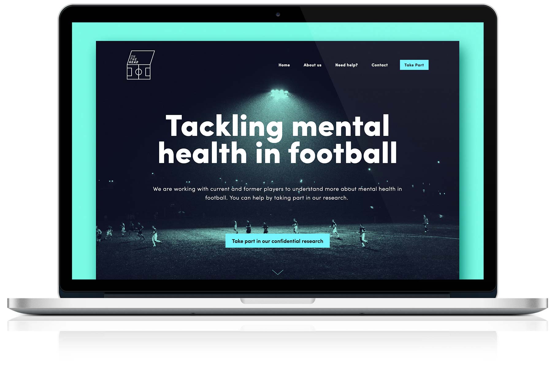 On The Head Football Liverpool University Mental Health Research Brand Design Branding Logo